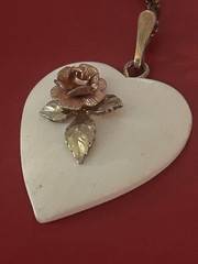 Vintage 1/20 14k Gold Filled Heart Necklace Pendent 17in