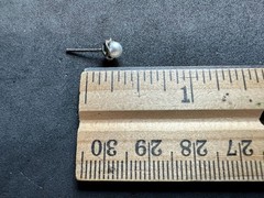 0.66g Vintage Sterling Silver 925 Small Round White Bead Earrings Dainty M