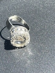 Rock Crystal 830s silver Ring Norway Norwegian Vintage Estate 1665