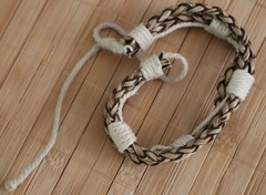 Men’s Braided Adjustable Bracelet Brown Beige Boho Tribal Wristband