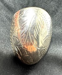 Vintage 925 Sterling Silver Modernist Dome Signet Ring SX Sally C Size 9.75 Thai