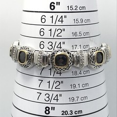 Vintage Renaissance Revival Black Onyx & Pave Cubic Zirconia Bracelet sz 7″