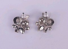 Vintage Retro Style Cluster Aurora Borealis Rhinestone Cluster Stud Earrings