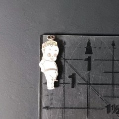 Kewpie Baby Army Charm Sterling Silver Enamel Military Hat Pendant Paye & Baker