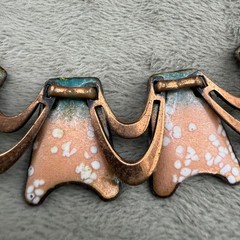 Vintage Matisse Renoir Copper Enamel Necklace Unsigned 16”