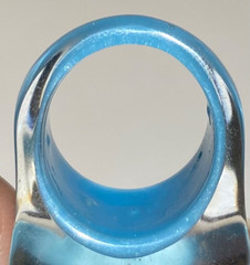 Vintage Y2K Clear Lucite Dome Ring Chunky Aqua Blue Floating Glitter Bubble Ring