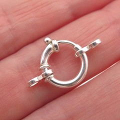 Old Stock 925 Sterling Silver Vintage Bracelet / Necklace Spring Ring Lock Clasp