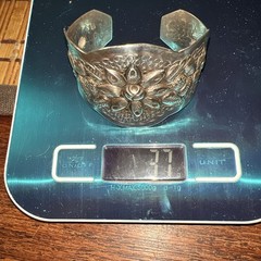 Vtg 1930s MACIEL Mexico Sterling Silver 925 Heavy Repousse Flower Cuff Bracelet