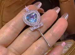 Retro Blue Gemstone Pendant 925 Silver Plated Antique Estate Jewelry Gift