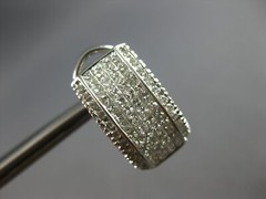 LARGE 1.52CT DIAMOND 14K WHITE GOLD 3D ROUND & PRINCESS CLIP ON HANGING EARRINGS
