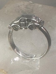 Car ring moving car volkswagen bug band solid size 5.25 sterling silver women