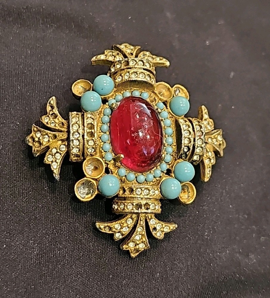 As Is As pictured Mid-century Cadoro iconic brooch free shipping