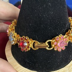 Judy Lee Vintage Gold-Plated Multicolor Rhinestone Jewelry Set Bracelet Ring Ne…