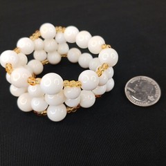 Vintage Bracelet White Yellow Beads