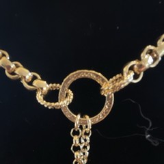 Lady Remington Gold Plated With Rhinestones Statement Piece Necklace 22”