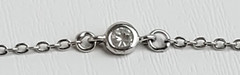 Clear Crystal Bezel Silver Tone Station Opera Length Necklace 36 In