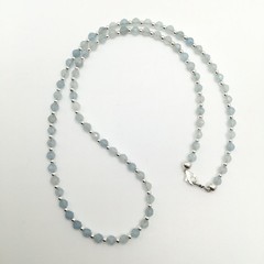 Silver Schark Handmade Sterling Silver & Aquamarine Choker Necklace 17″ #79