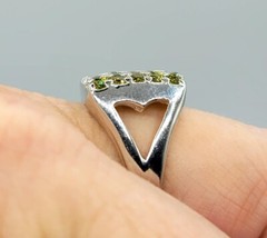 Vtg Sz 7 Ring Green Cubic Zirconia High-end Unique Fashion Jewelry Beauty Glam