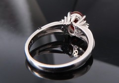 Vintage 1.05ct Natural Fire Opal 0.12ct Diamond Platinum Ring Size 6.25