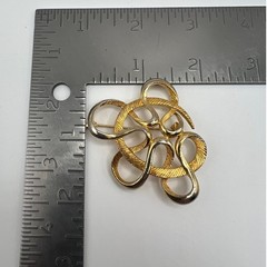Vintage Abstract Gold Swirl Brooch Mid Century Minimalist Sculptural Gold Tone