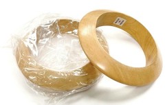 VINTAGE HONG KONG OLIVE MARBLE ACRYLIC 18mm. WIDE BANGLE BRACELET V734