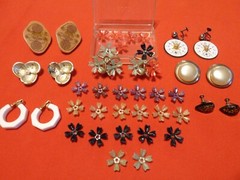 UNIQUE 7 PIECE ANTIQUE ART DECO DISCO EARRINGS COLLECTION 1950s – 1970s # 123