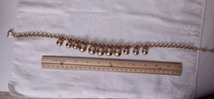 Vintage Monet Graduated Gold Tone Glass Ball Bead Dangle Chain Collar Necklace