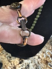 Vintage Copper Diamond Link Bracelet Textured Gold Tone Oval Accents Boho Retro