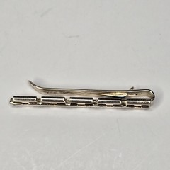 Vintage Swank Gold Tone Tie Clip Geometric Brick Watchband Link Mid Century MCM