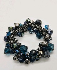 Crystal Stretch Bracelet Multicolored Colorful Blue Black Cha Cha OSFM