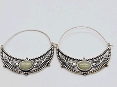Crescent Hoop Earrings Lot 2 Pair Silver tone Pierced Bohemian Cellular 1.5 in