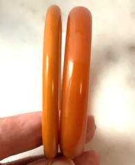 Vintage Bakelite Bangles Butterscotch MCM Bracelets Stackable Set Tested Sz 7.5″