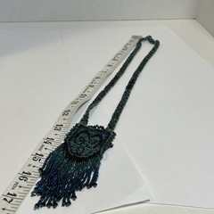 Handmade Native Style Beaded Necklace Multicolor Tribal Boho Long Fringe Jewelry