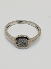 Vintage F Diamond Sterling Silver Ring 925 Sz8 7.5 (55)
