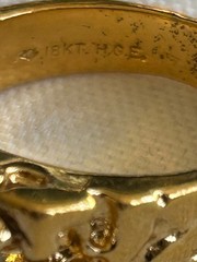 Vintage Ring 18kt H.G.E. with Clear Rhinestones Size 11 1/2”