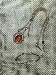 Vintage 70s SARAH COVENTRY Wild Honey Amber Rhinestone Rope Chain Necklace