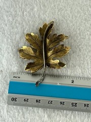 Vintage Antique Gold Silver Tone Maple Leaf Brooch