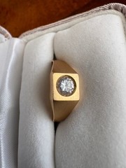 Vintage 19.2K Portuguese Gold Men’s Signet Ring 800 Hallmark Size 8.5 3.1g