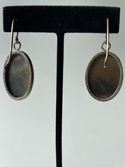 Vintage Jasper Sterling Silver Earrings with Fish Hook Closing; Made In USSR
