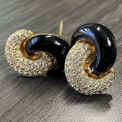 Christian Dior Enamel & Rhinestone Earrings – Chr. Dior Knot Earrings