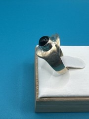 Vintage Sterling Silver and Black Onyx Ring Sz 7.25