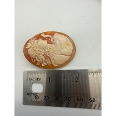Artemis Diana the Huntress Antique Hand Carved Shell Cameo Loose Oval Cabochon