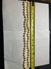 Vintage Bovine Bone Carved Necklace Cabbage Rose Design