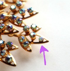 HUGE Vintage AB Glass Rhinestone Snowflake Brooch Articulated Gold Tone 3.5in
