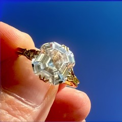 Art Deco Style 3.5Ct Asscher Cut Lab Created Diamond 14K Gold FN Engagement Ring