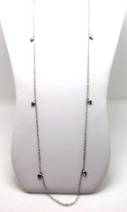 Vintage Sarah Coventry Silver Tone Party Hearts Necklace 1977 33″ Long