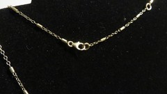 Vintage Gold Tone Dainty Tube Station Necklace Spring Ring Clasp 16-19″ Adj Unbr