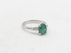Vintage 1940s $4000 2.30ct Colombian Emerald VS G Diamond Platinum Ring 5g