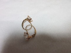 14K SOLID YELLOW GOLD CZ STONE EARRINGS LEVERBACK DANGLE #12