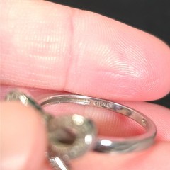 Vintage Unbranded Sterling CZ Bow Ring Size 8.25